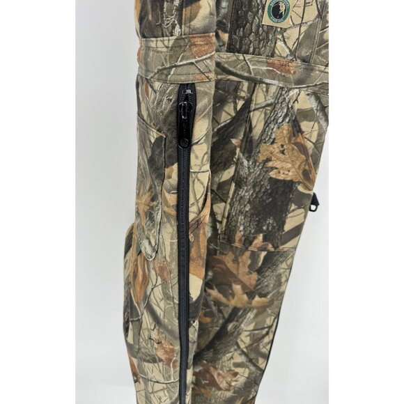 Hunters Camo Insulated Bib Overalls With Zippered Legs & Adjustable Straps - Picture 4 of 15